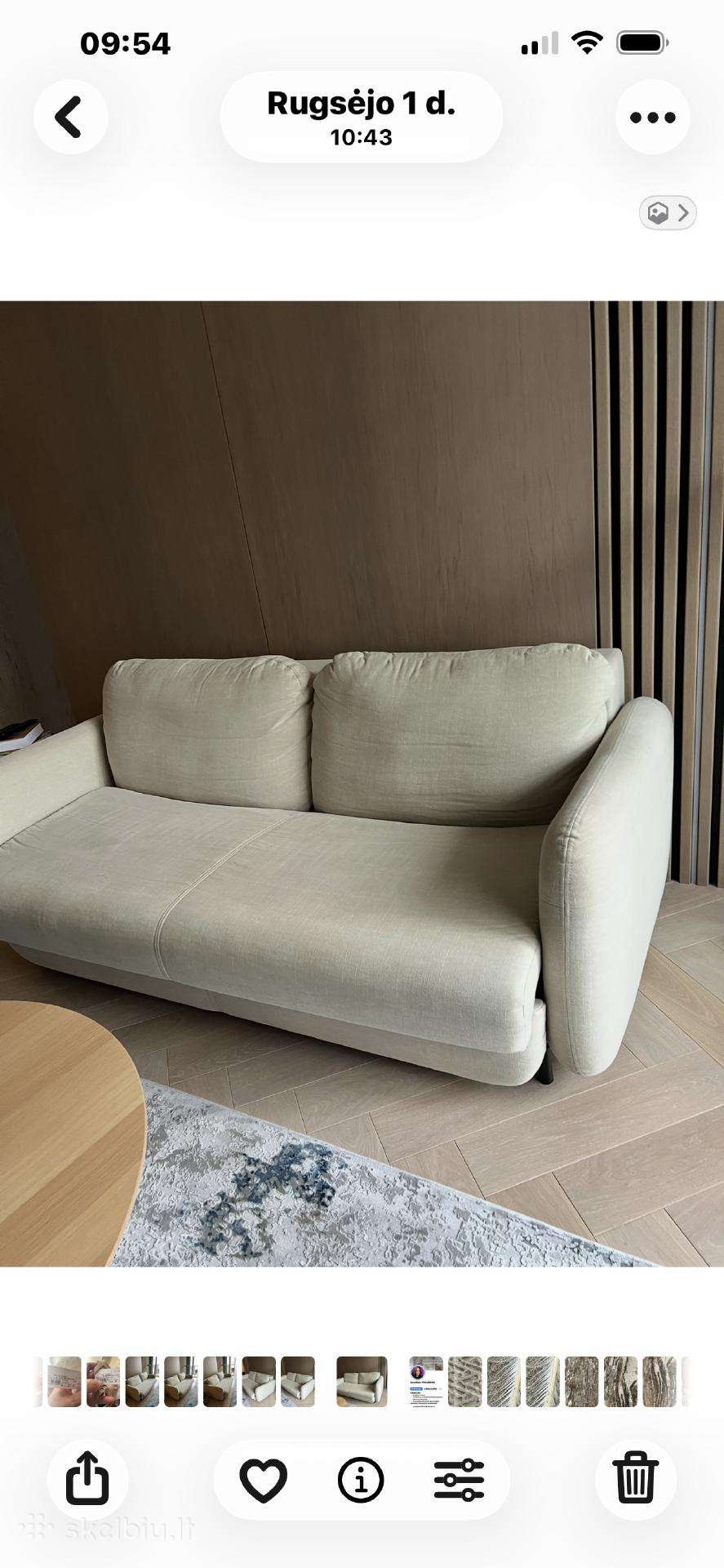 Naudota sofa su miegamojo mechanizmu 300eur.