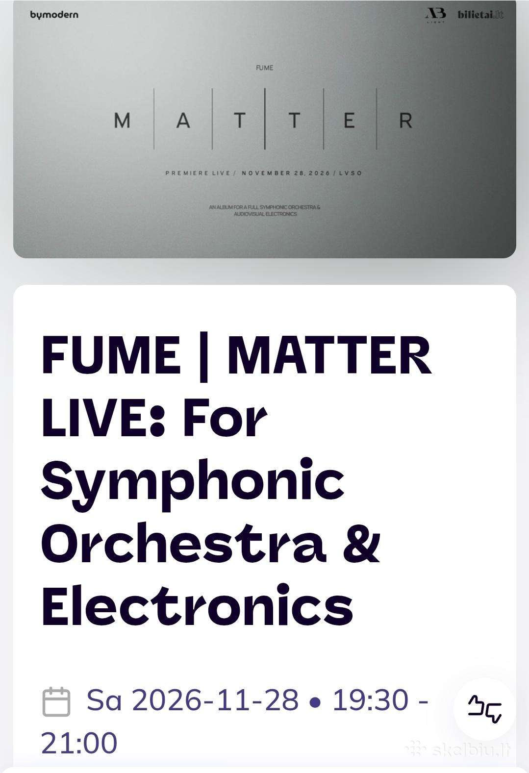 Fume / Matter 2026 11 28 19:30