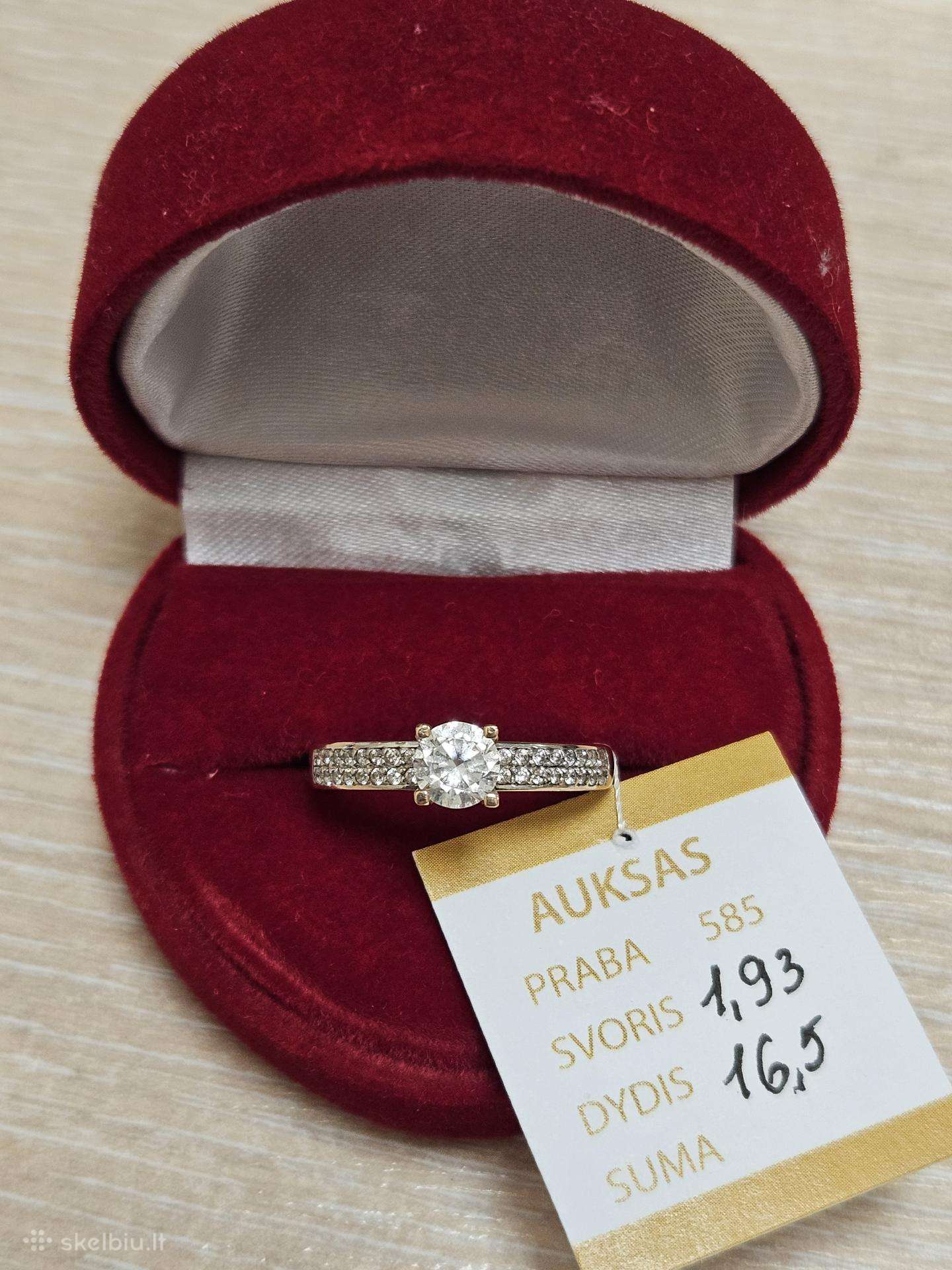 Auksinis žiedas - 185 Eur.