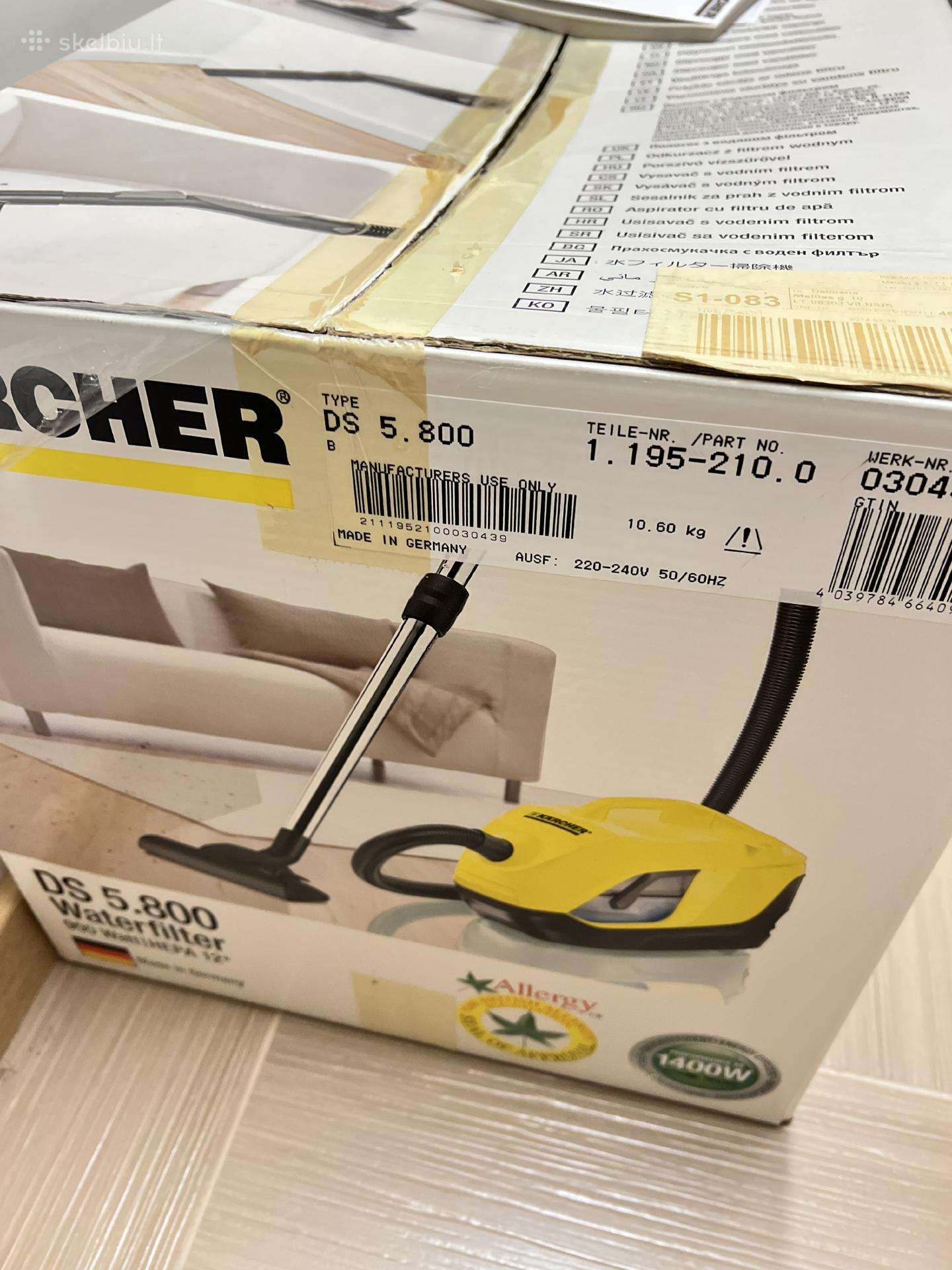 Sauso valymo siurblys Karcher DS 5.800 su vandens
