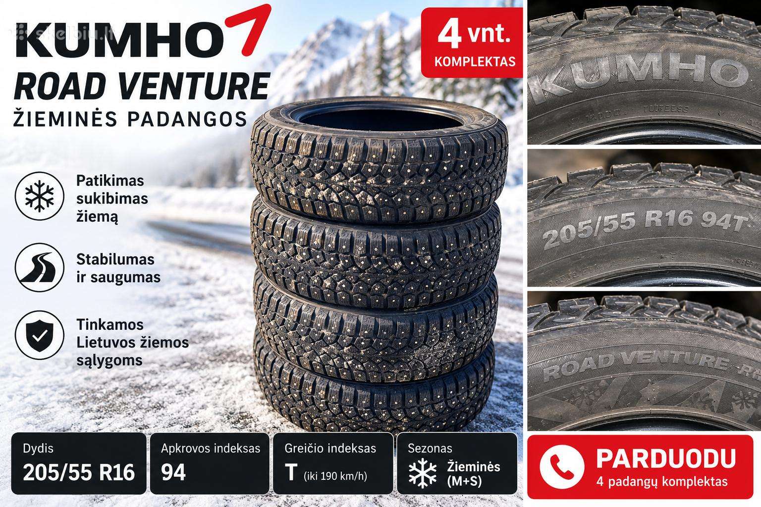 Parduodamos Kumho Road Venture Padangos