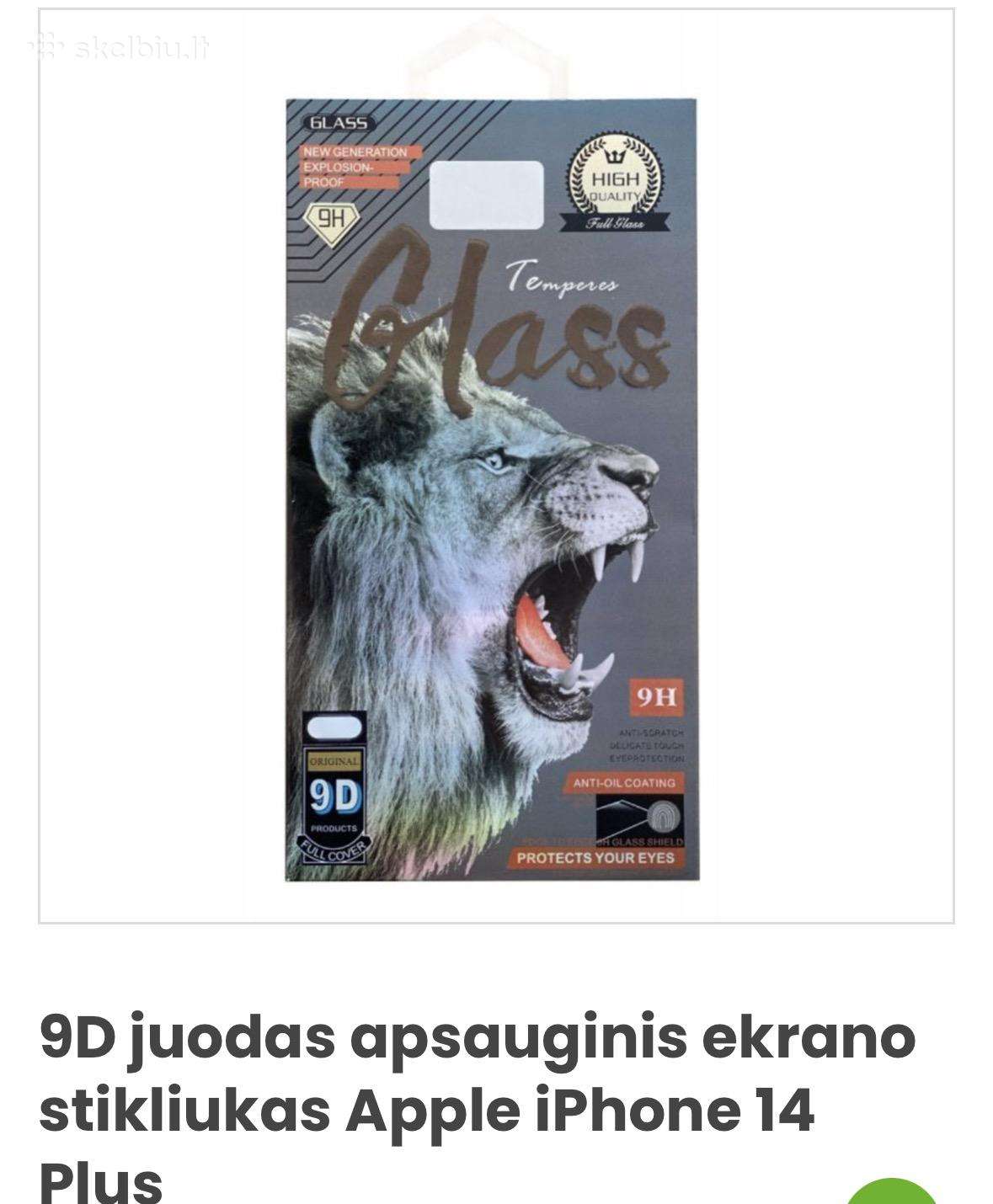 9d juodas ekrano stikliukas Apple iPhone 14 Plus