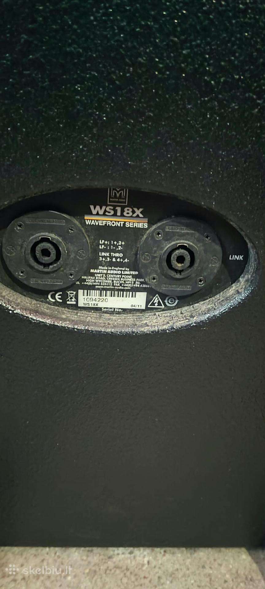 Parduodamos puikios būklės „Martin Audio Ws18x“