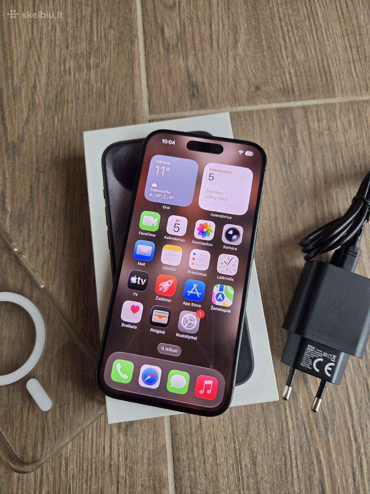 iPhone 15 Pro 128gb, pilna komplektacija