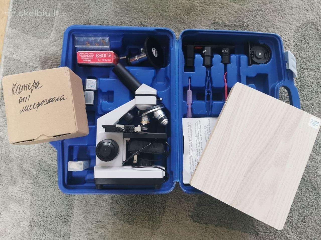 Biological Microscope x4 x10 x40 + Camera + egzemp