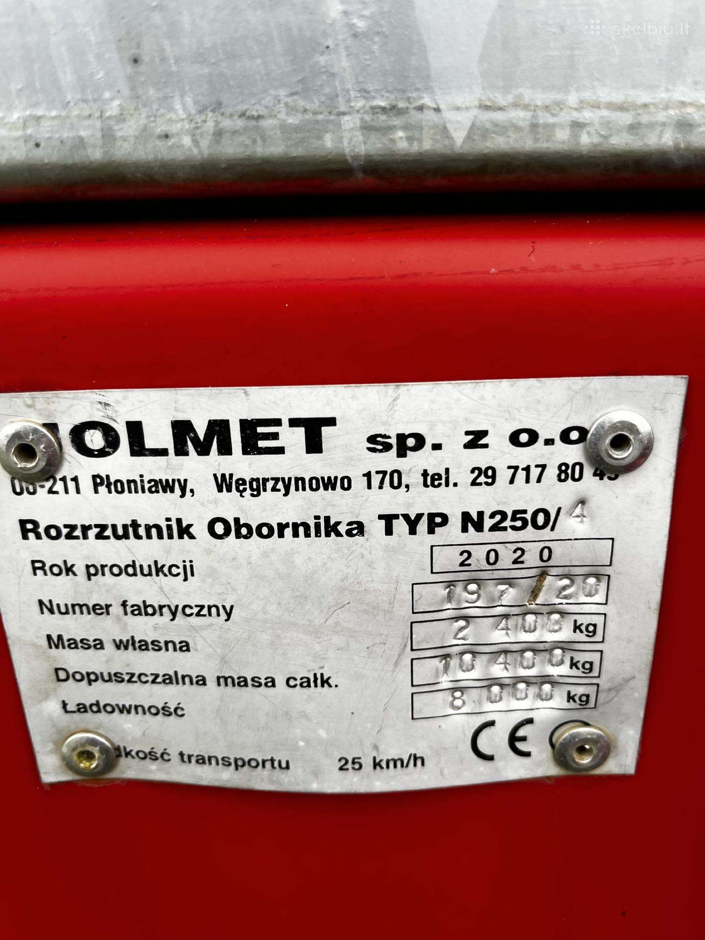 Parduodamas Jol-met N250/4 mėšlo kratytuvas, 8 t,