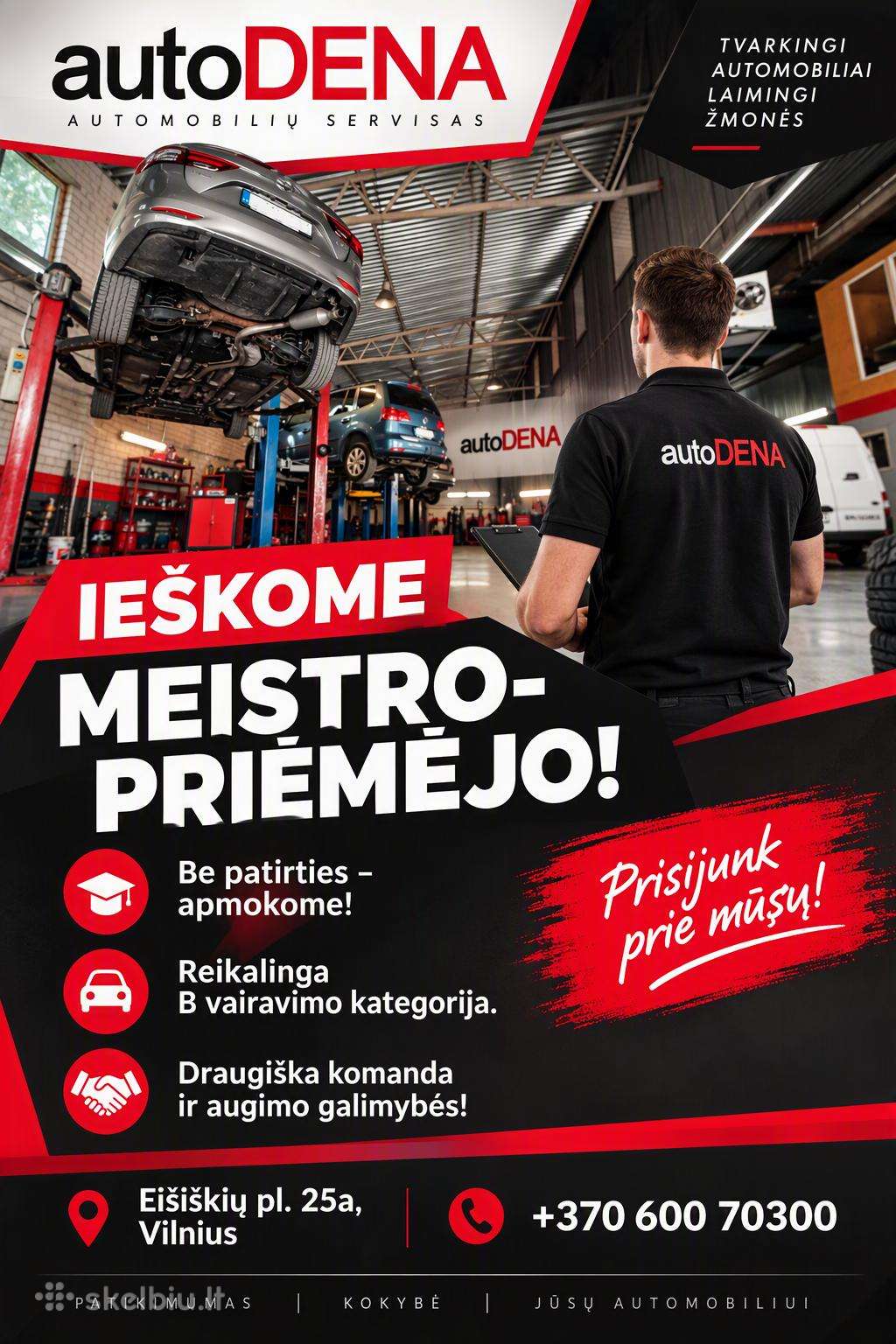 Automobilių servisas ieško meistro-priėmėjo.