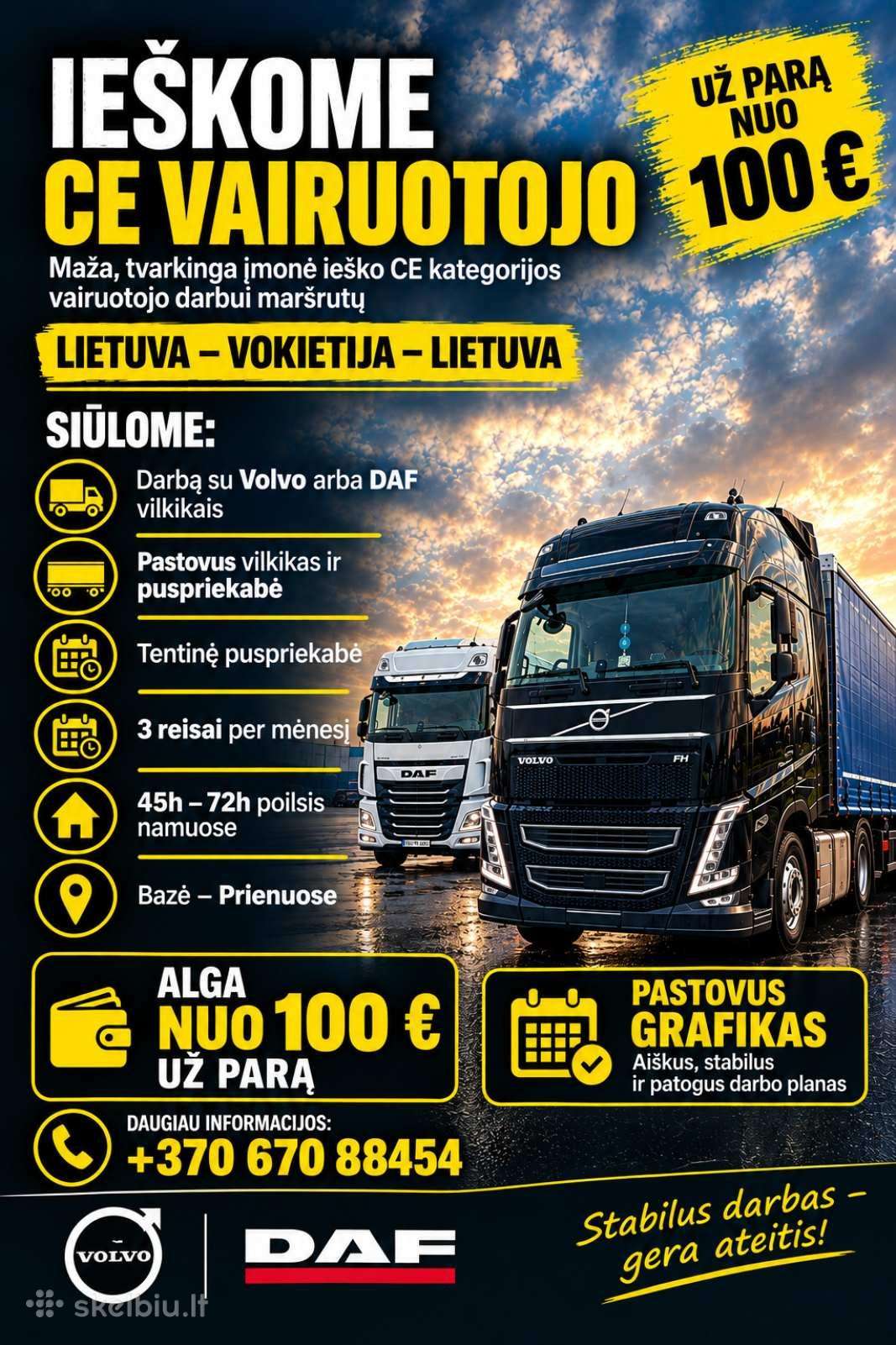 Ieškome CE vairuotojo