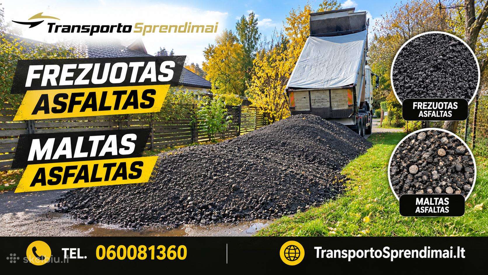 Frezuotas- maltas asfaltas pristatymas Vilniuje