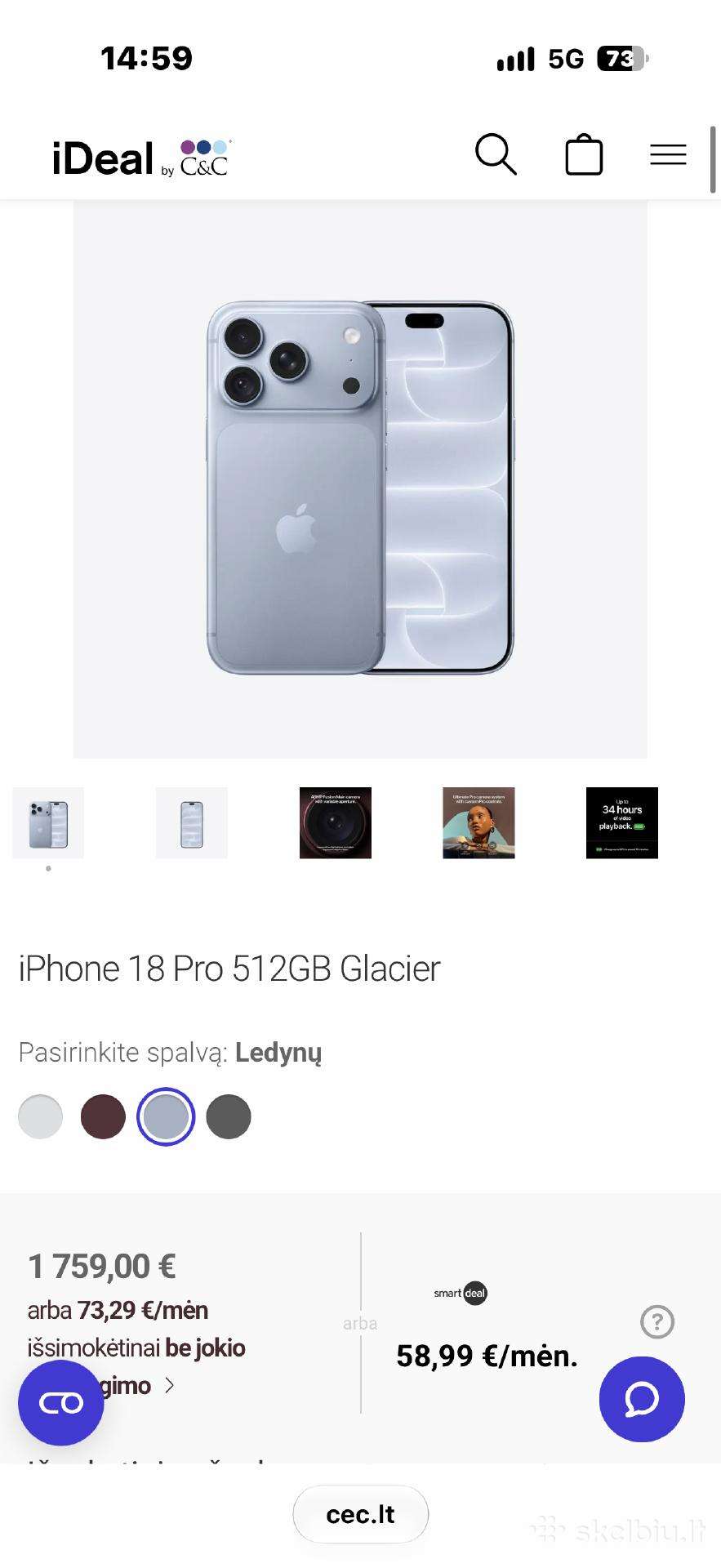 Parduodamas iPhone 18 Pro 512 GB Kaip naujas!