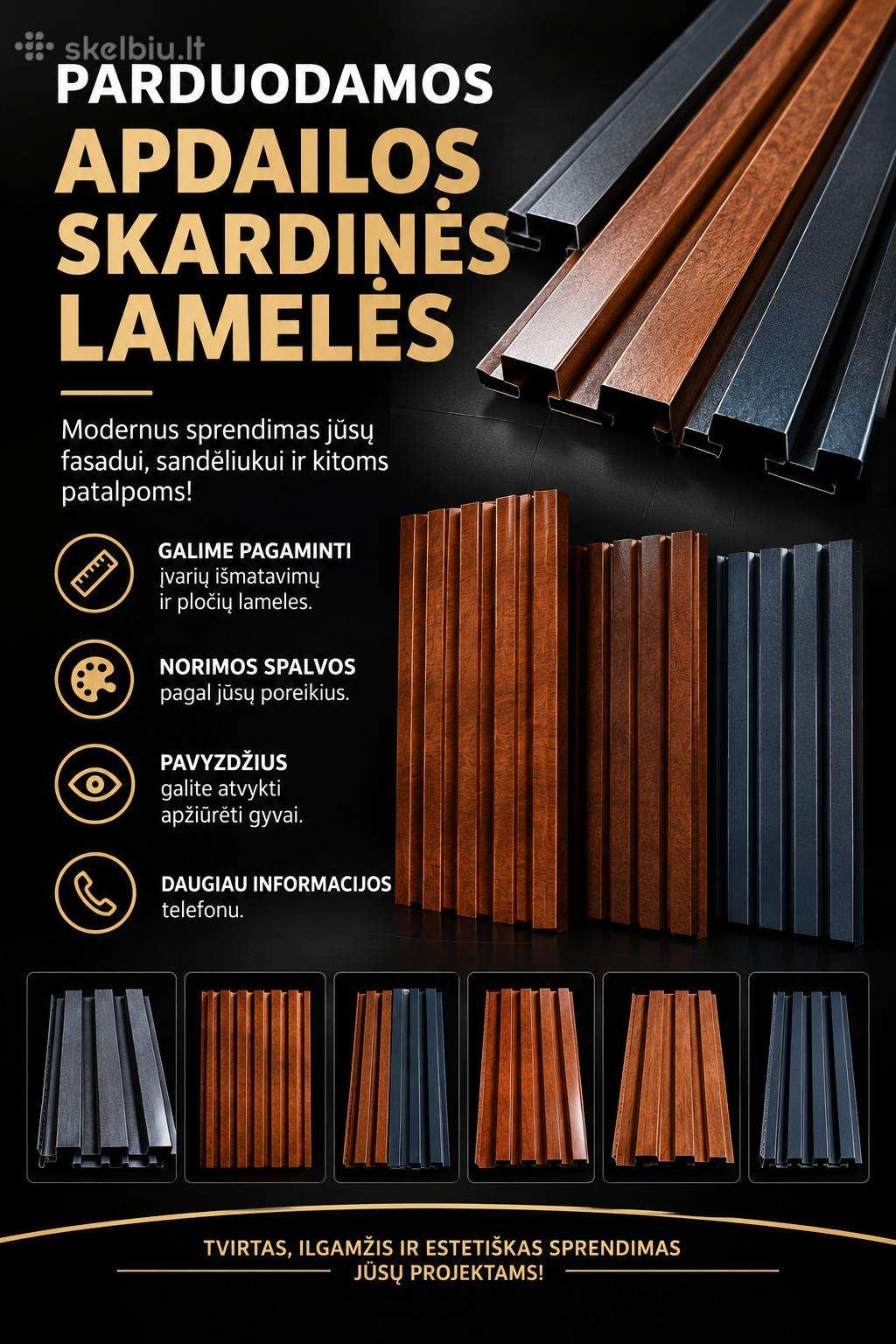Parduodamos Apdailos Skardinės Lamelės