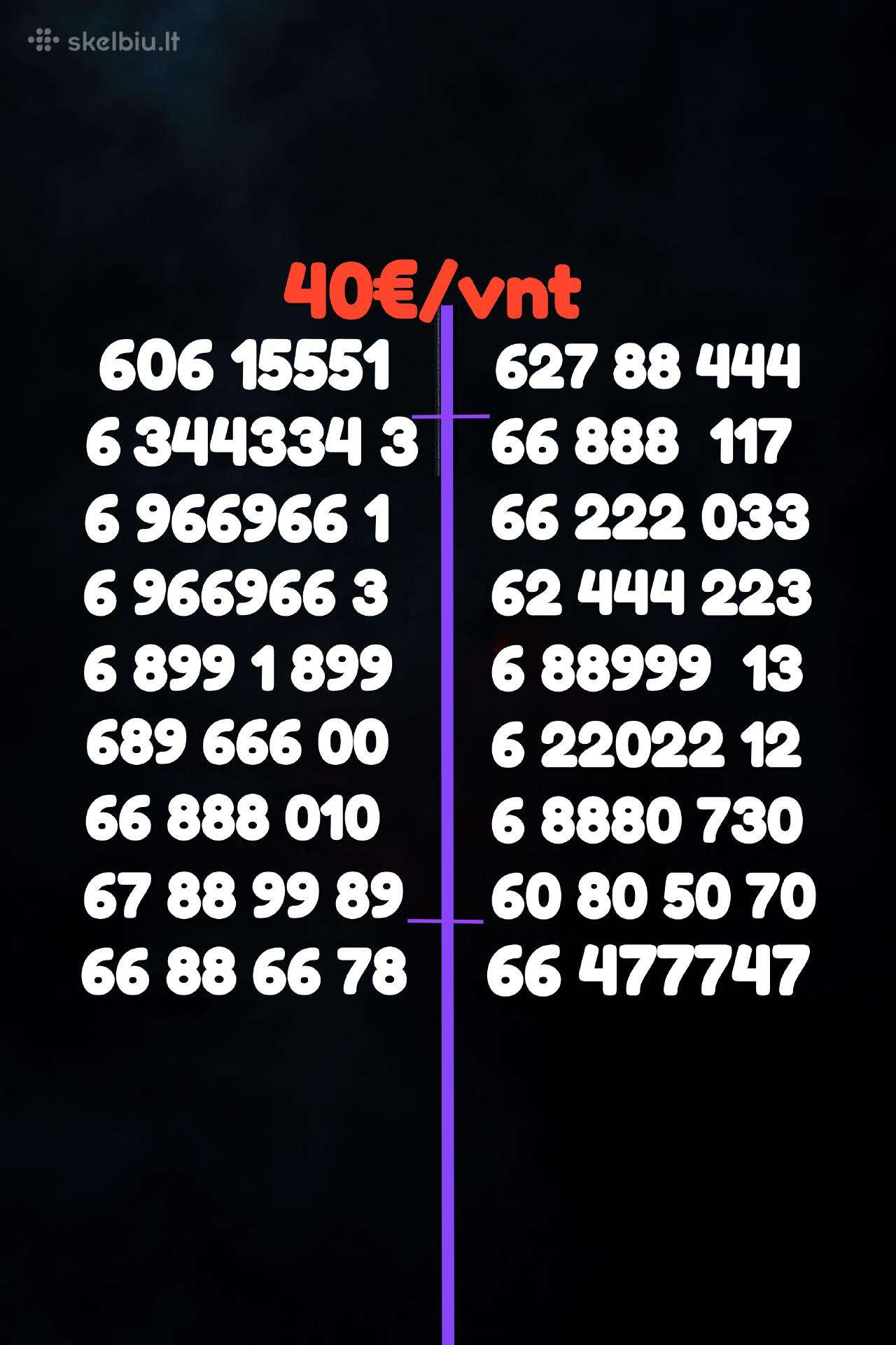 Gražus VIP numeris už 40€ 000 111 444 777 888 999
