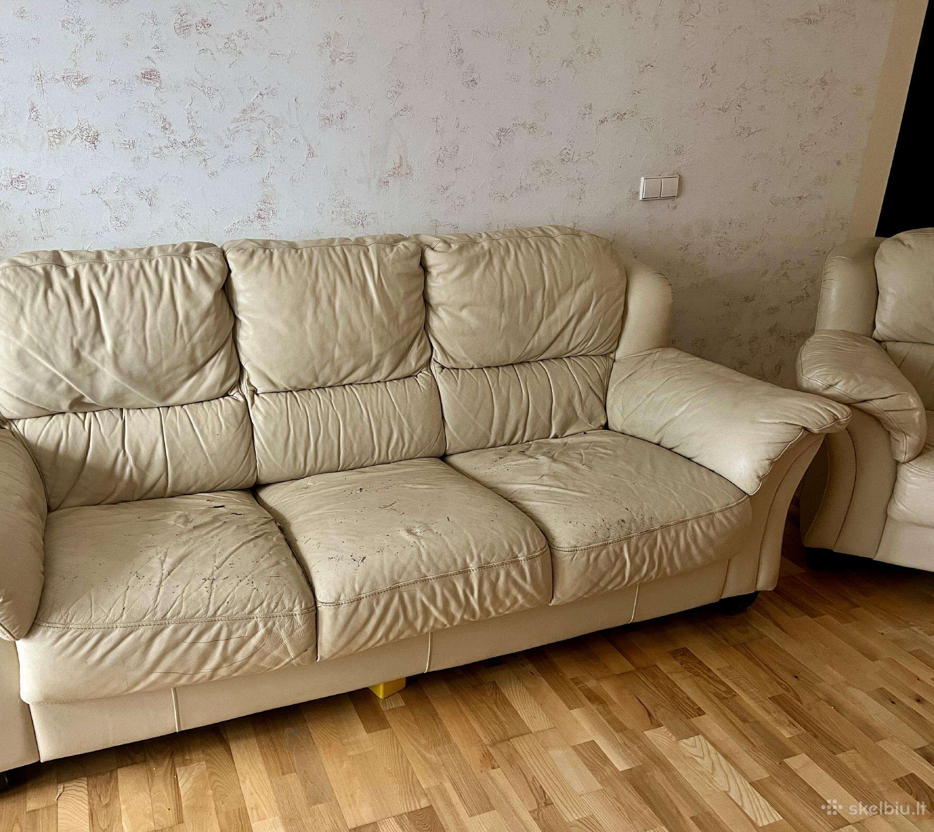 Dovanojame naturalios odods sofa ir foteli