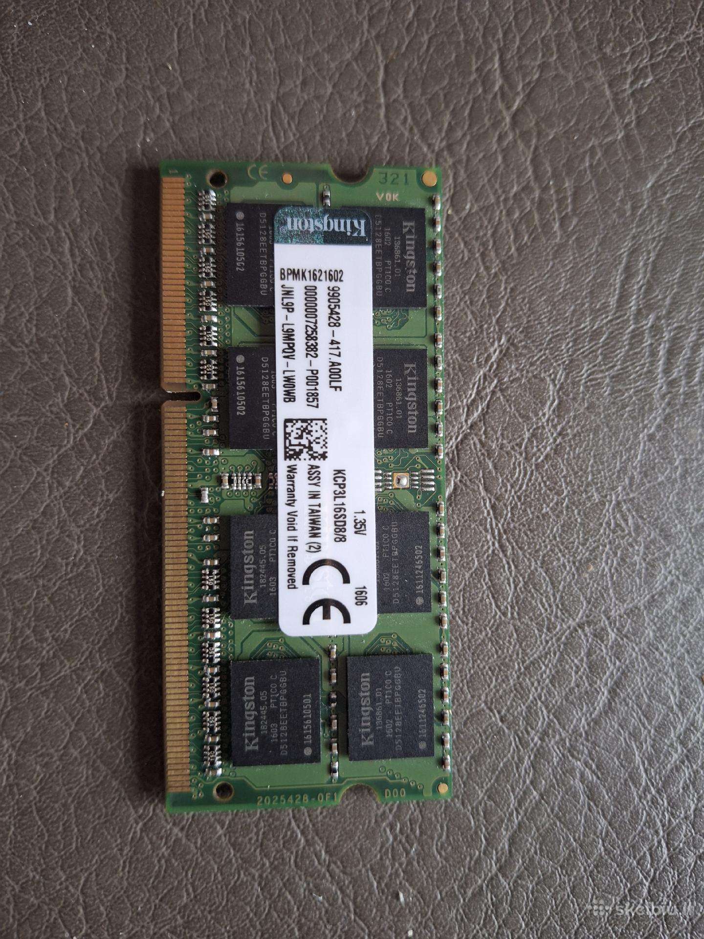 RAM Ddr3 8gb nešiojamam kompiuteriui