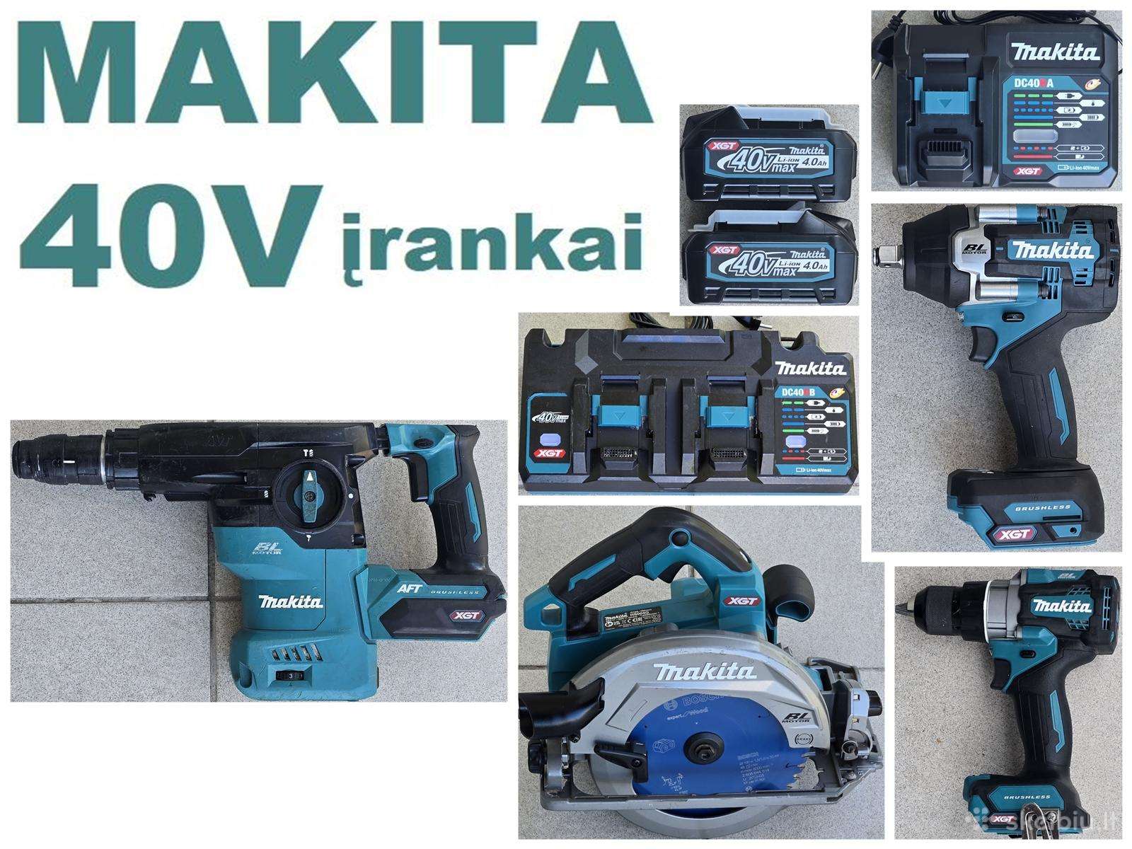 Makita 40v įvairūs įrankiai