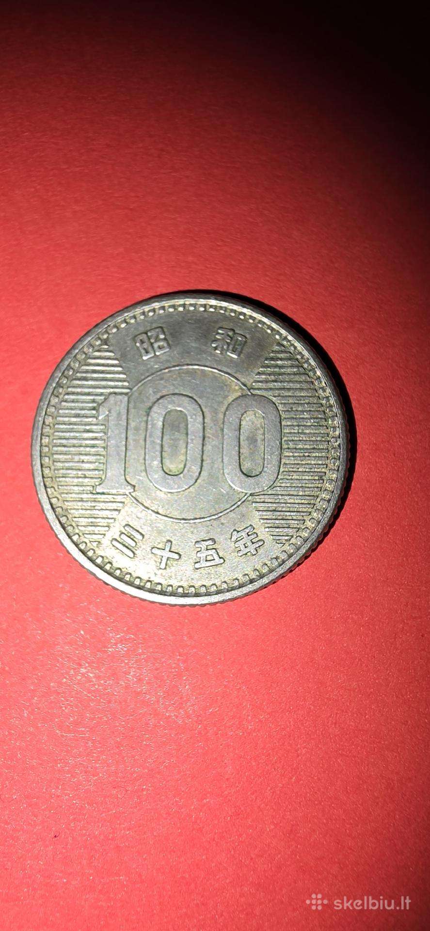 Japonija 100 jenų 1966,sidabras 0,600