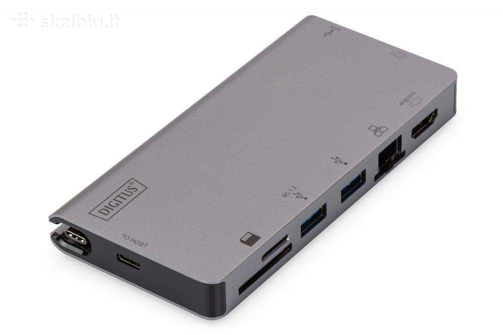 Digitus Da-70877, 8 jungčių Usb-c dokavimo stotelė