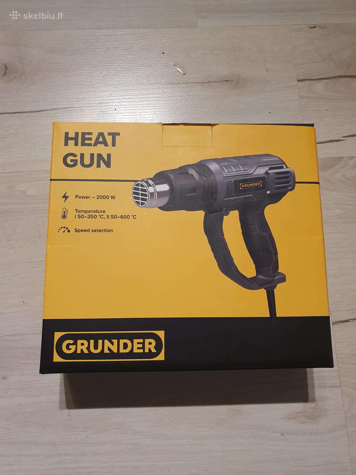 Karšto oro pistoletas Grunder 2000 W, 50–600 c