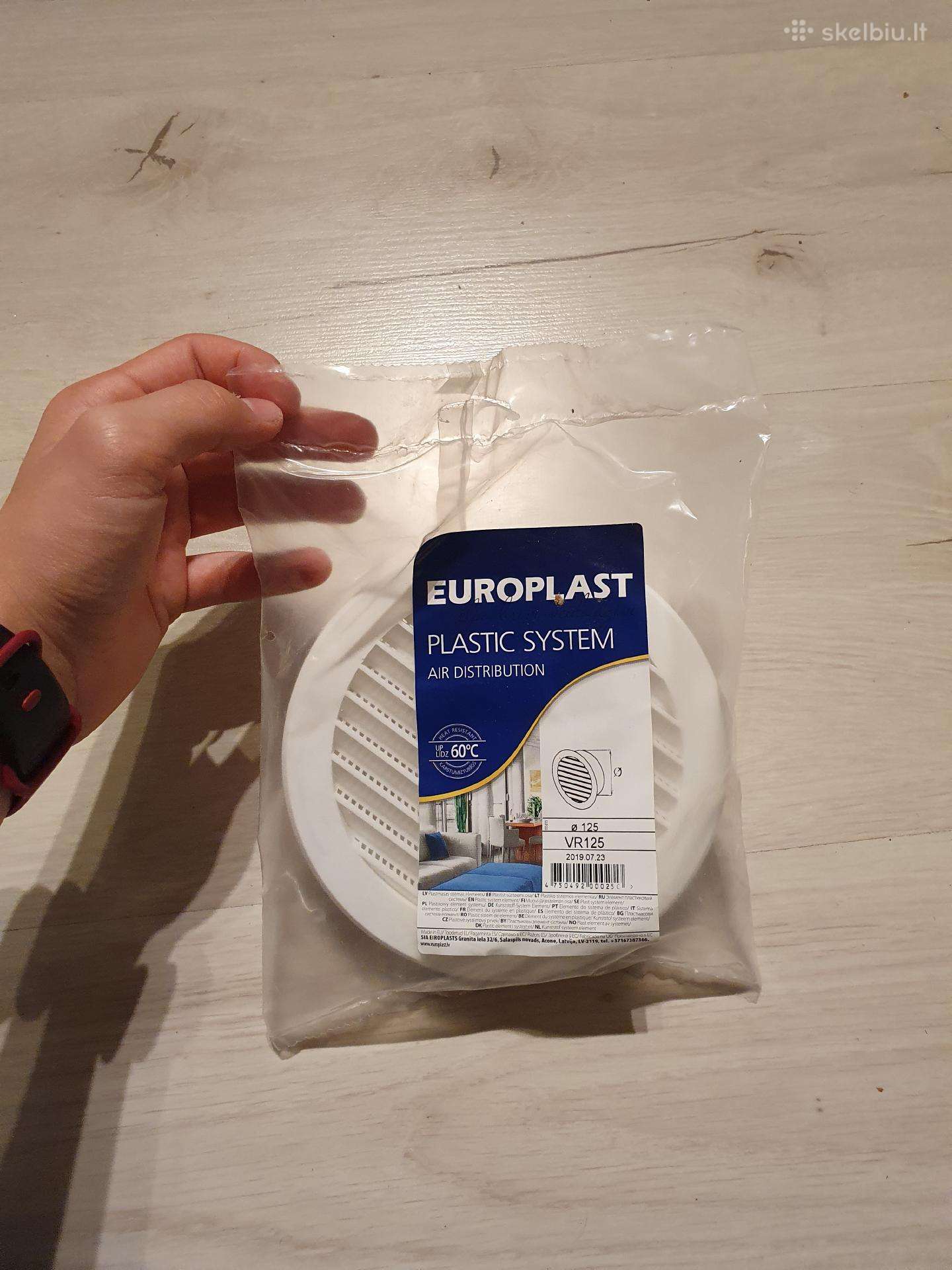 Europlast Vr125 ventiliacijos grotelės, 125 mm