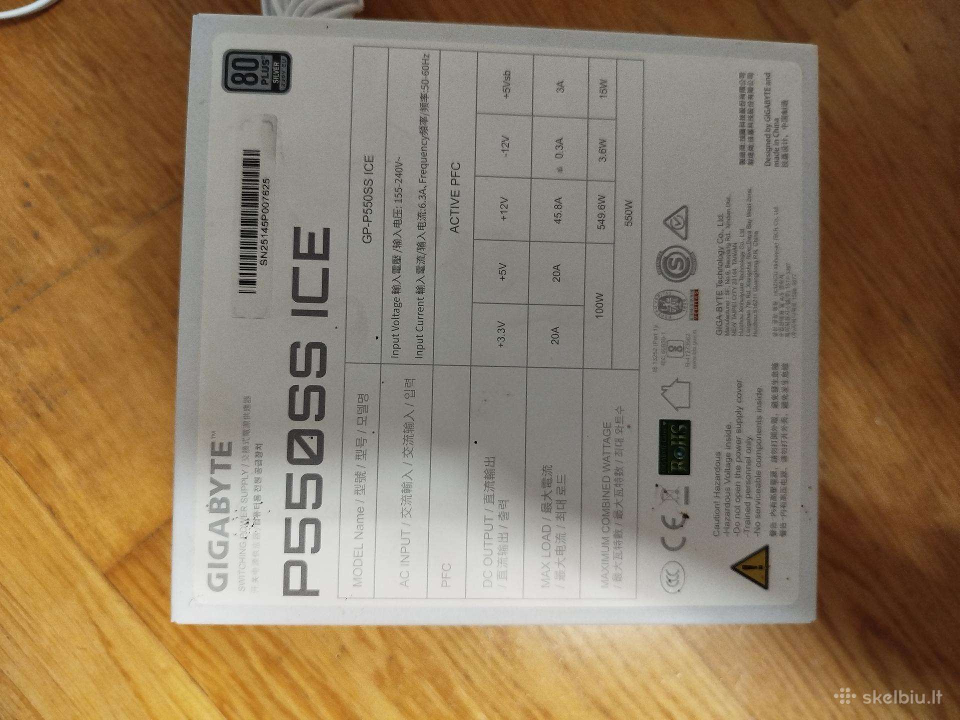 Maitinimo blokas Gigabyte P550ss Ice 550w 80 Plus