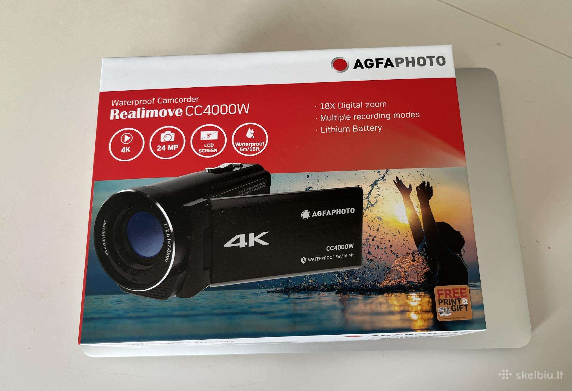 Vaizdo kamera Agfaphoto Cc4000w, juoda sp., 4096 x
