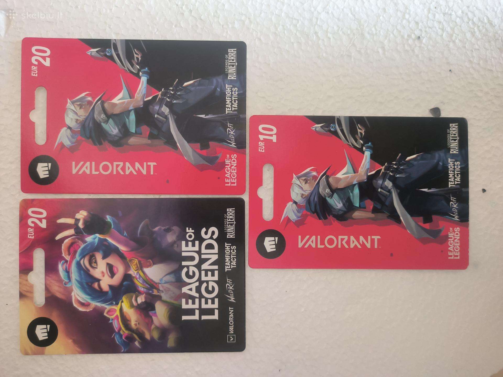 Riot Games kortelės / Valorant / Lol (10€, 20€)