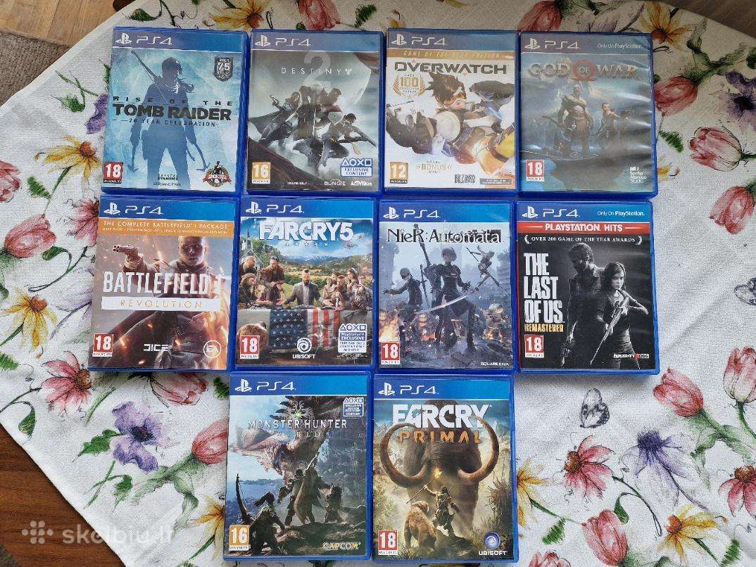 Ps4 Pro 1tb + 10 žaidimų + dėžė
