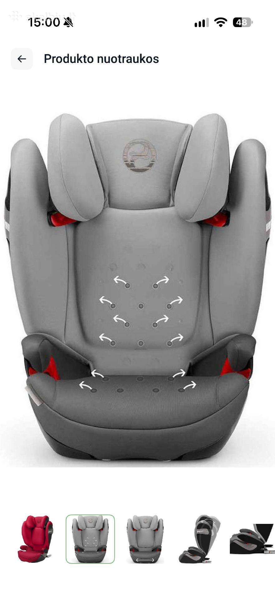 Automobilinė kėdutė Cybex Solution S-fix 15-36 kg