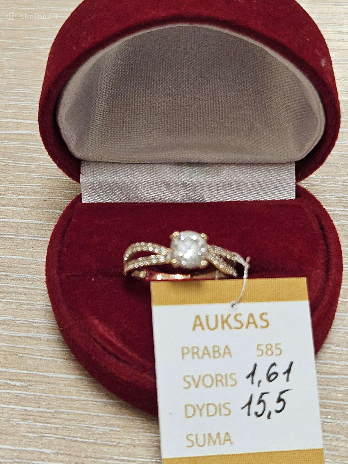 Auksinis žiedas - 153 Eur.
