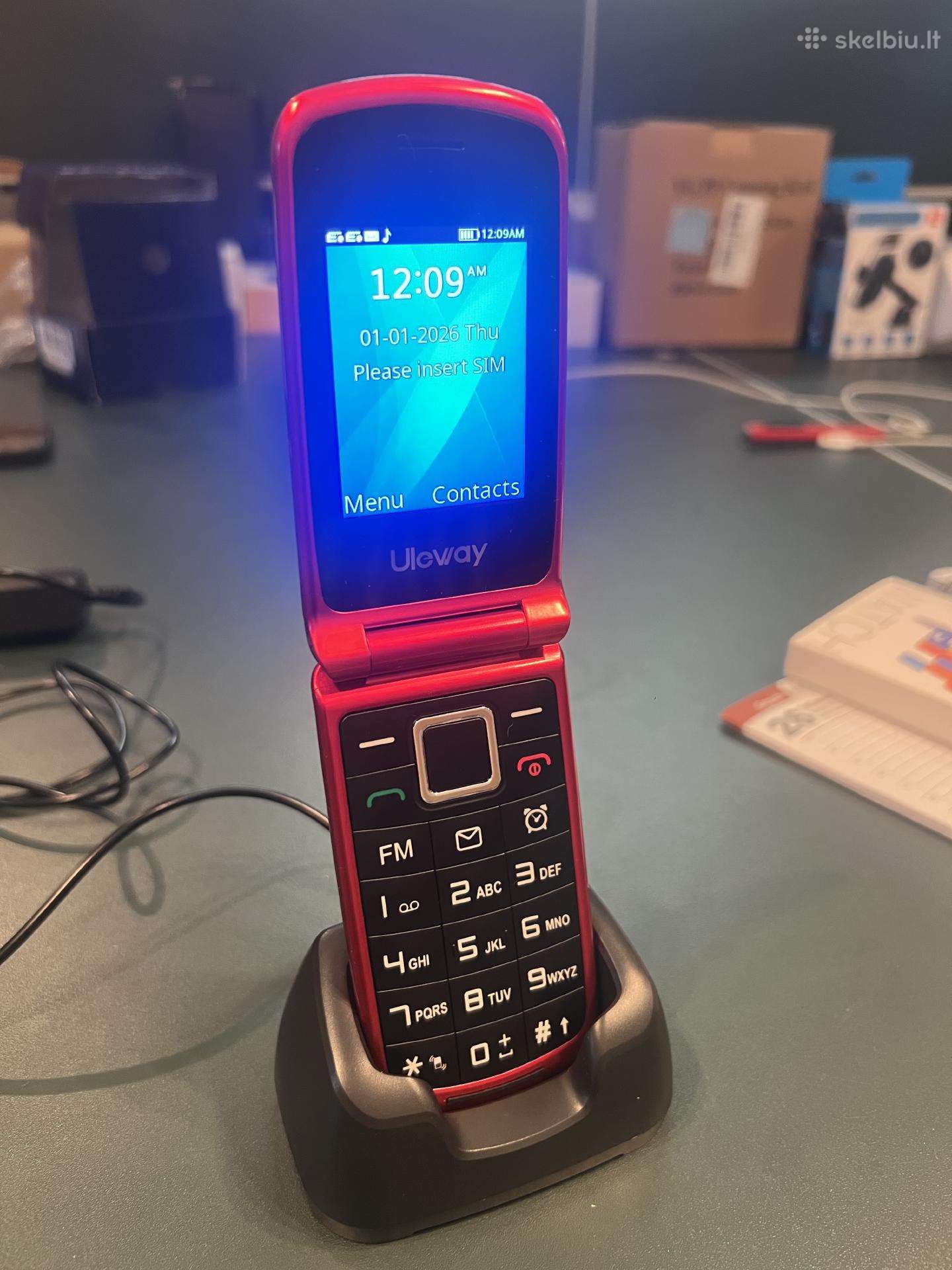 Uleway T380d 4G telefonas senjorams – 2 ekranai