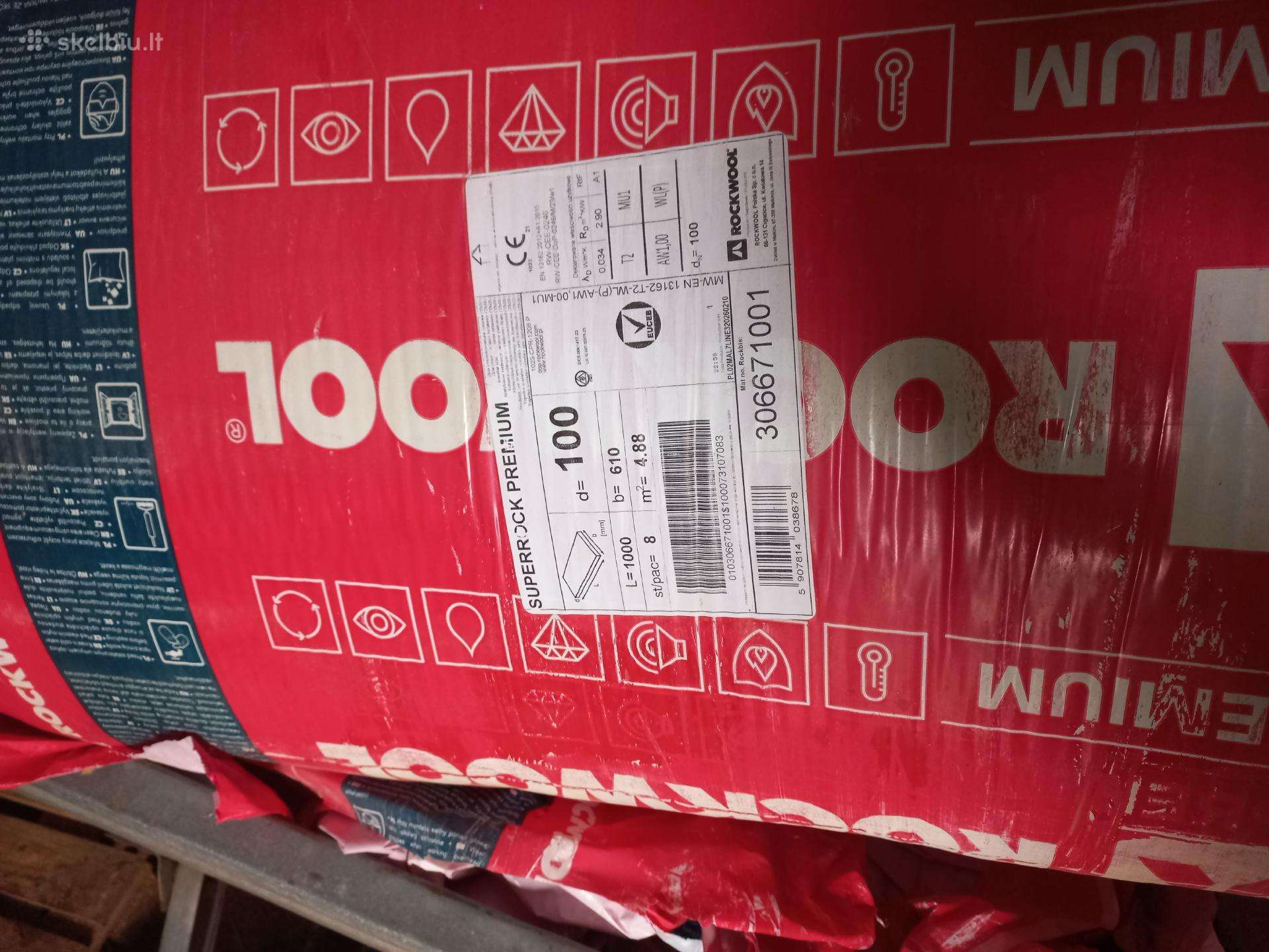 Rockwool Superrock Premium akmens vata likutis