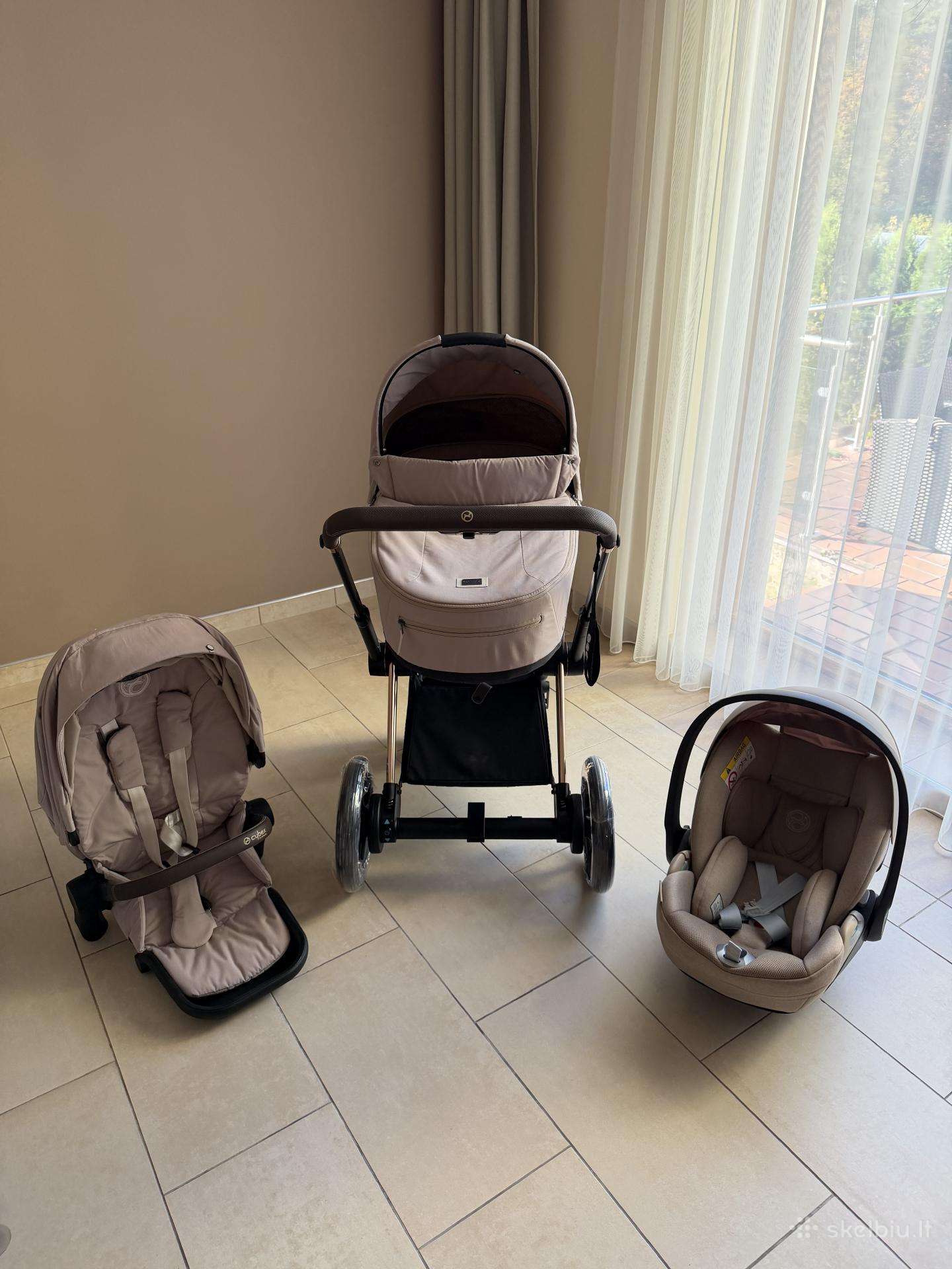 Cybex e-priam 4 Rose Gold Cozy Beige komplektas