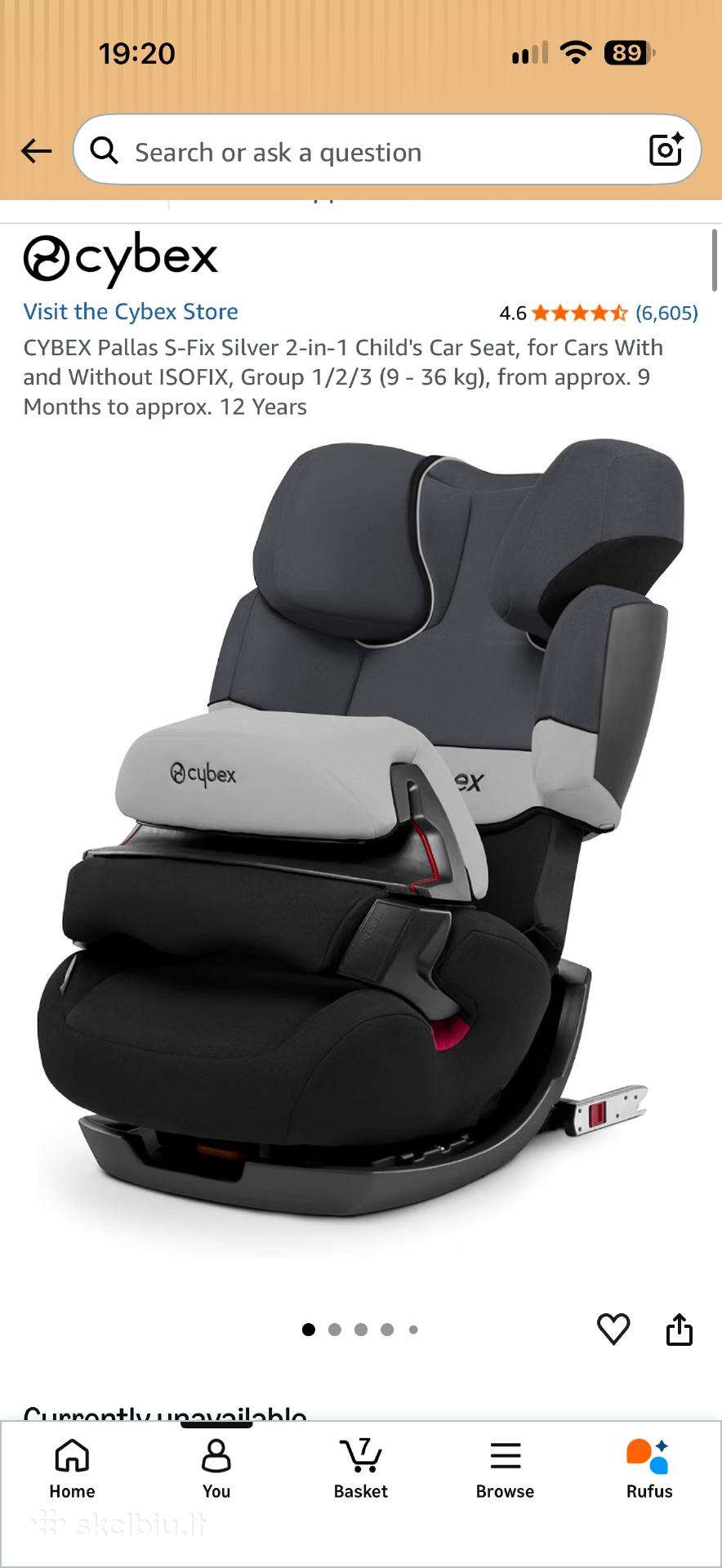 Cybex pallas silver 9-36kg su isofix