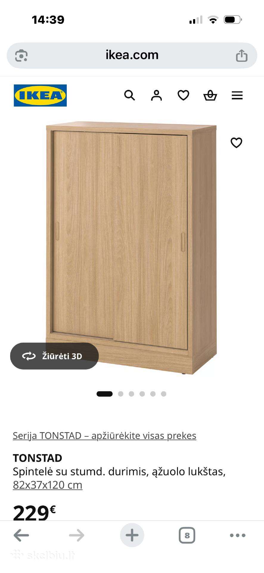 Parduodama Ikea Tonstad spintele puikios bukles