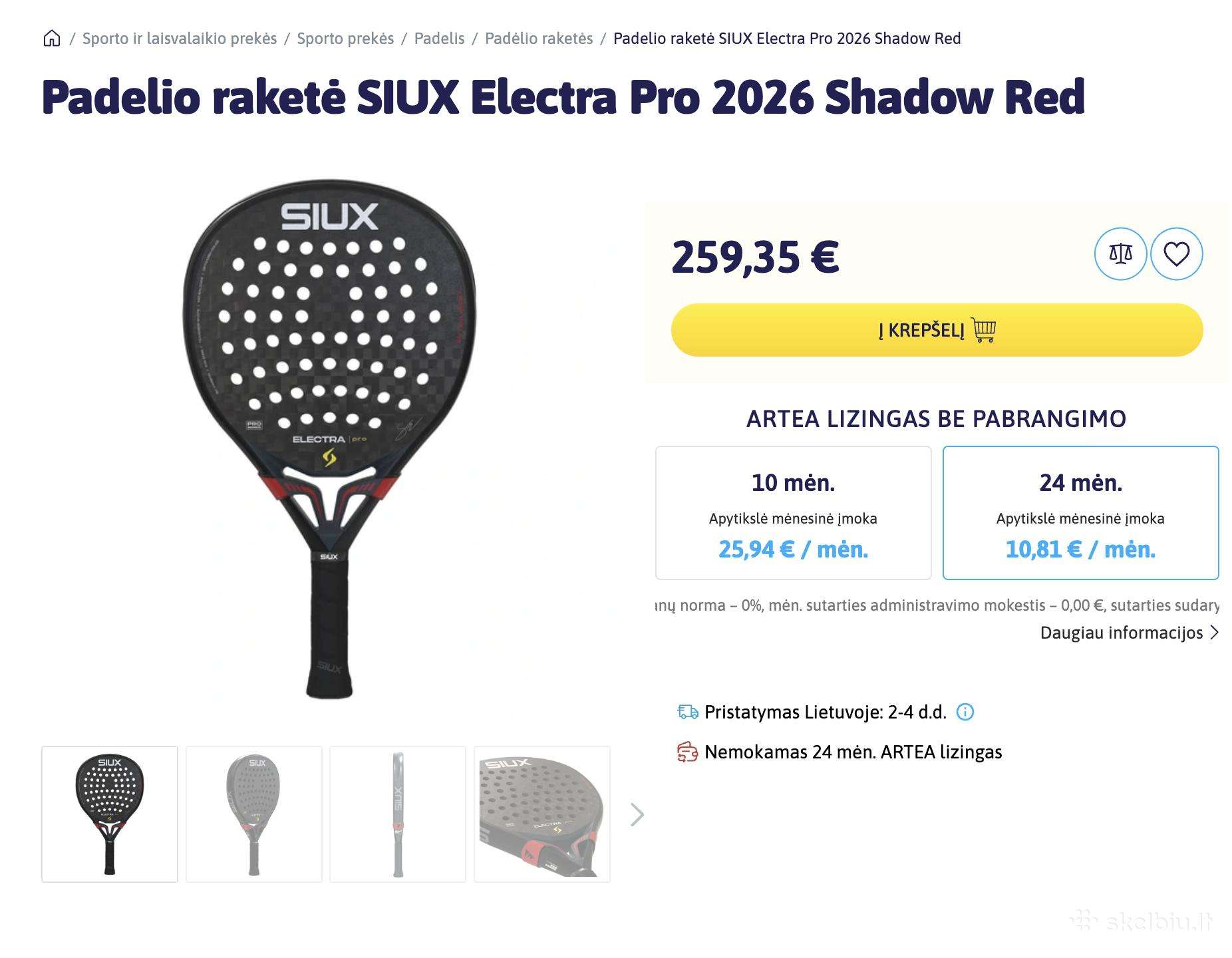 Siux Electra Pro 2026 padelio raketė