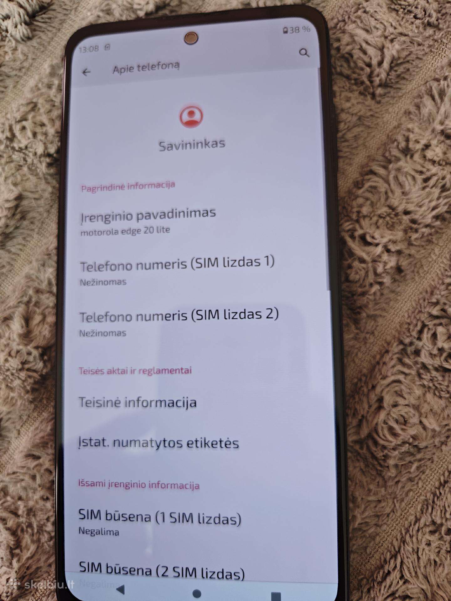 Motorola edge 20lite ir Huawei P 20lite