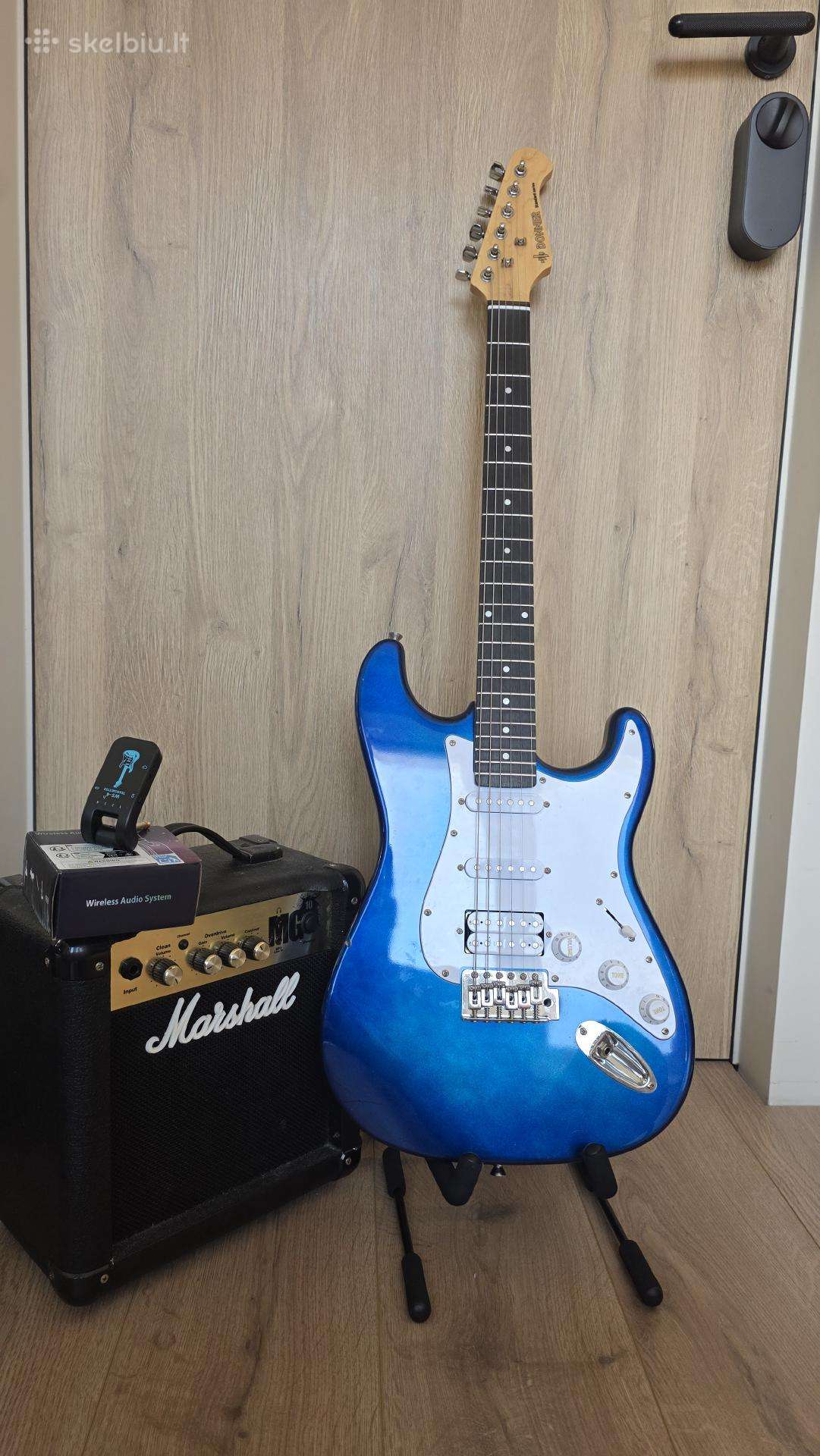 Donner gitara ir Marshall Mg10 24w kubas wireless