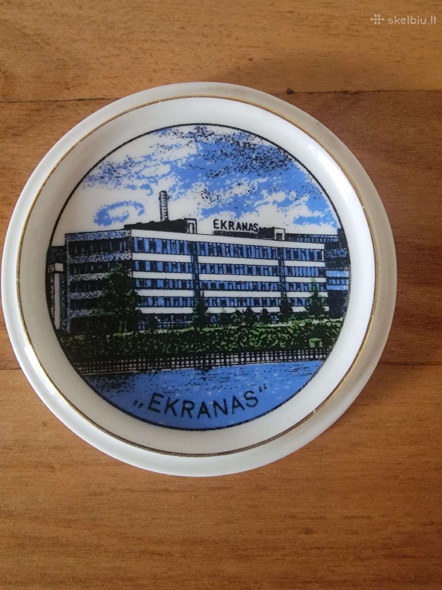 Keramikinis padėkliukas su Panevėžio "Ekrano" g-la