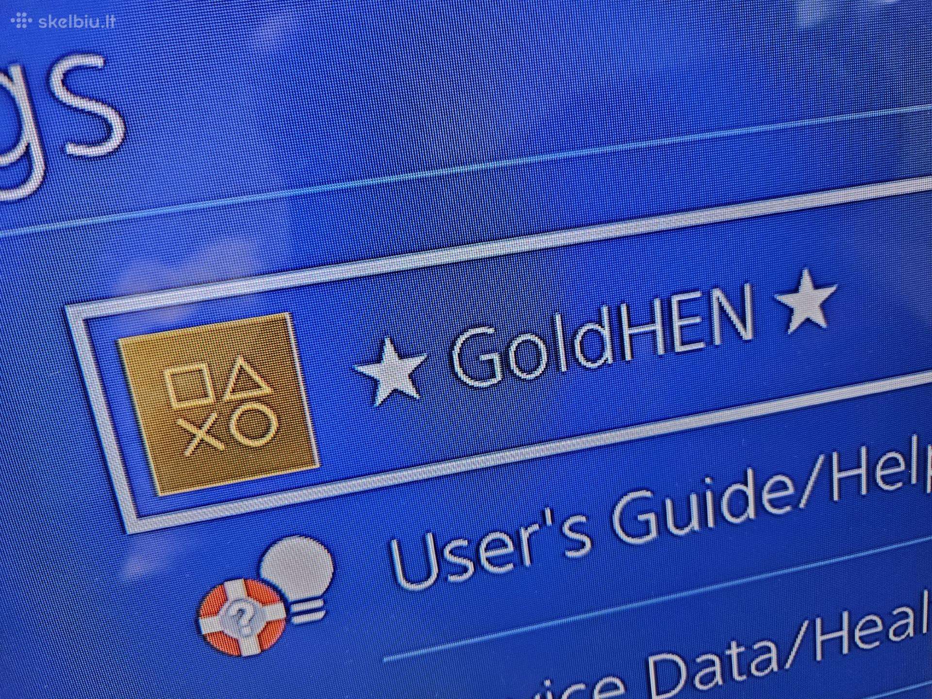 Atrištas ps4 su 2 pultais ir daug žaidimų