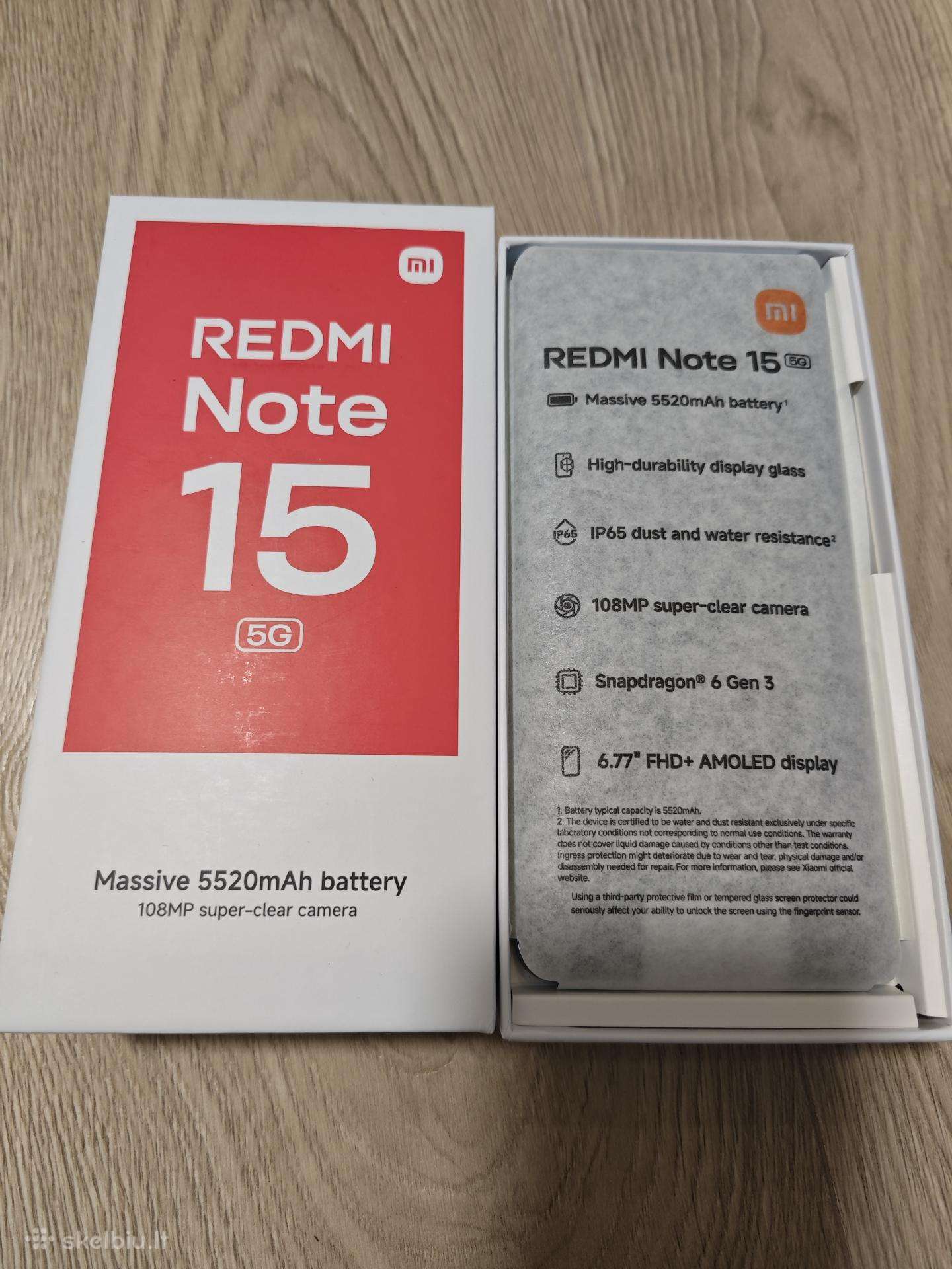 Naujas Xiaomi Redmi Note 15, 5G. 128 GB