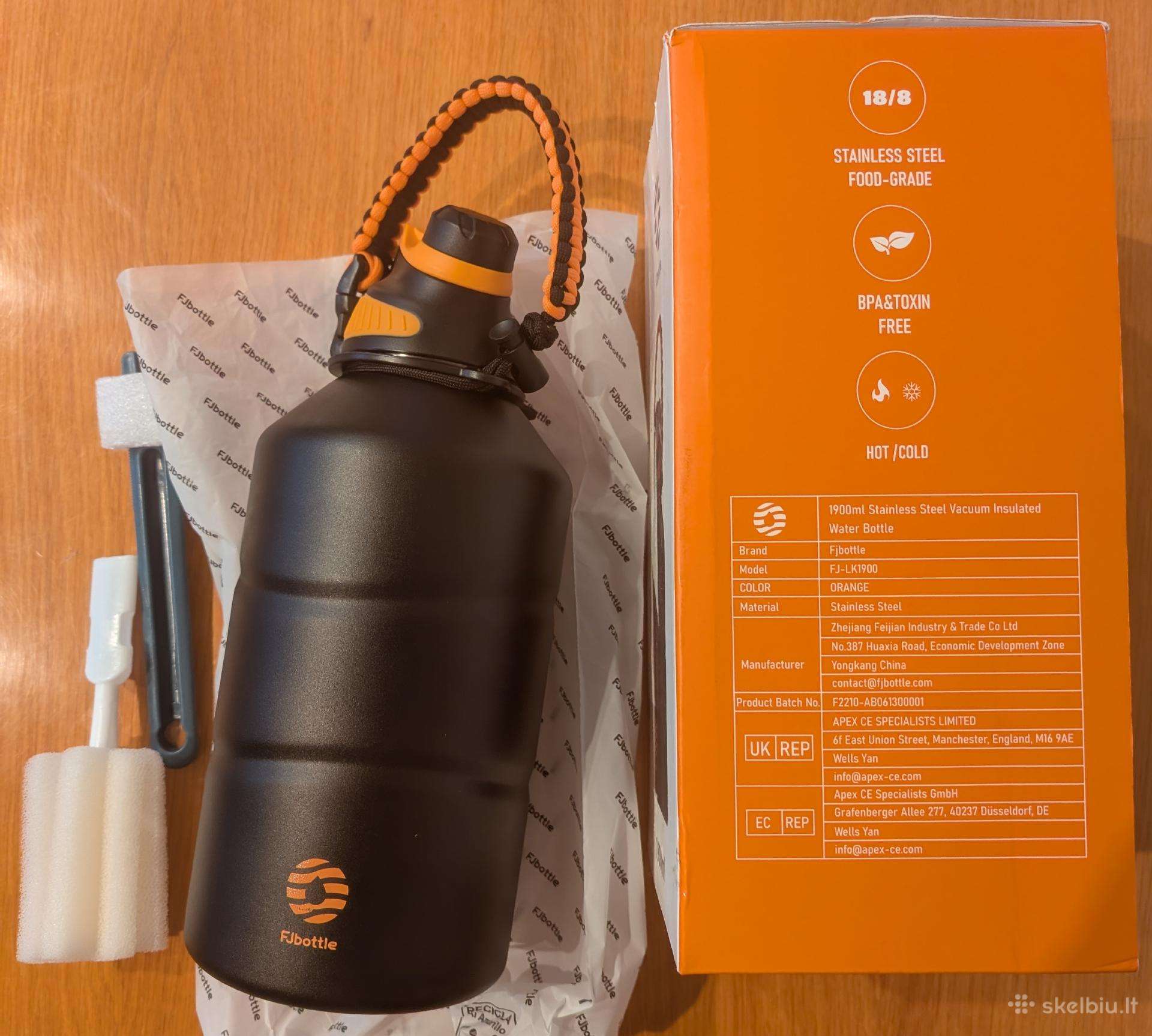 Fjbottle 1.9l nerūdijančio plieno gertuvė termosas