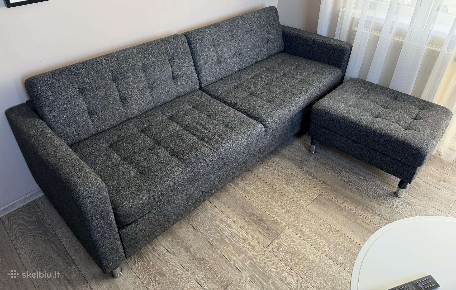 Ikea landskrona skleidžiama sofa su pufu