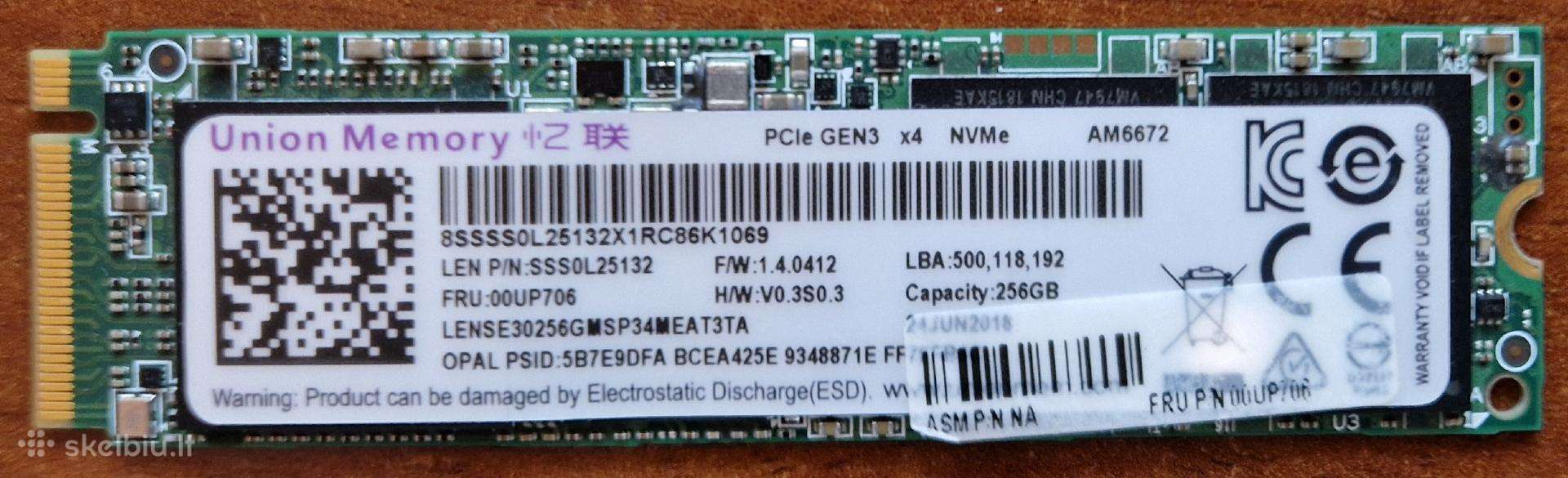 Naudotas 256gb Nvme SSD M.2 2280