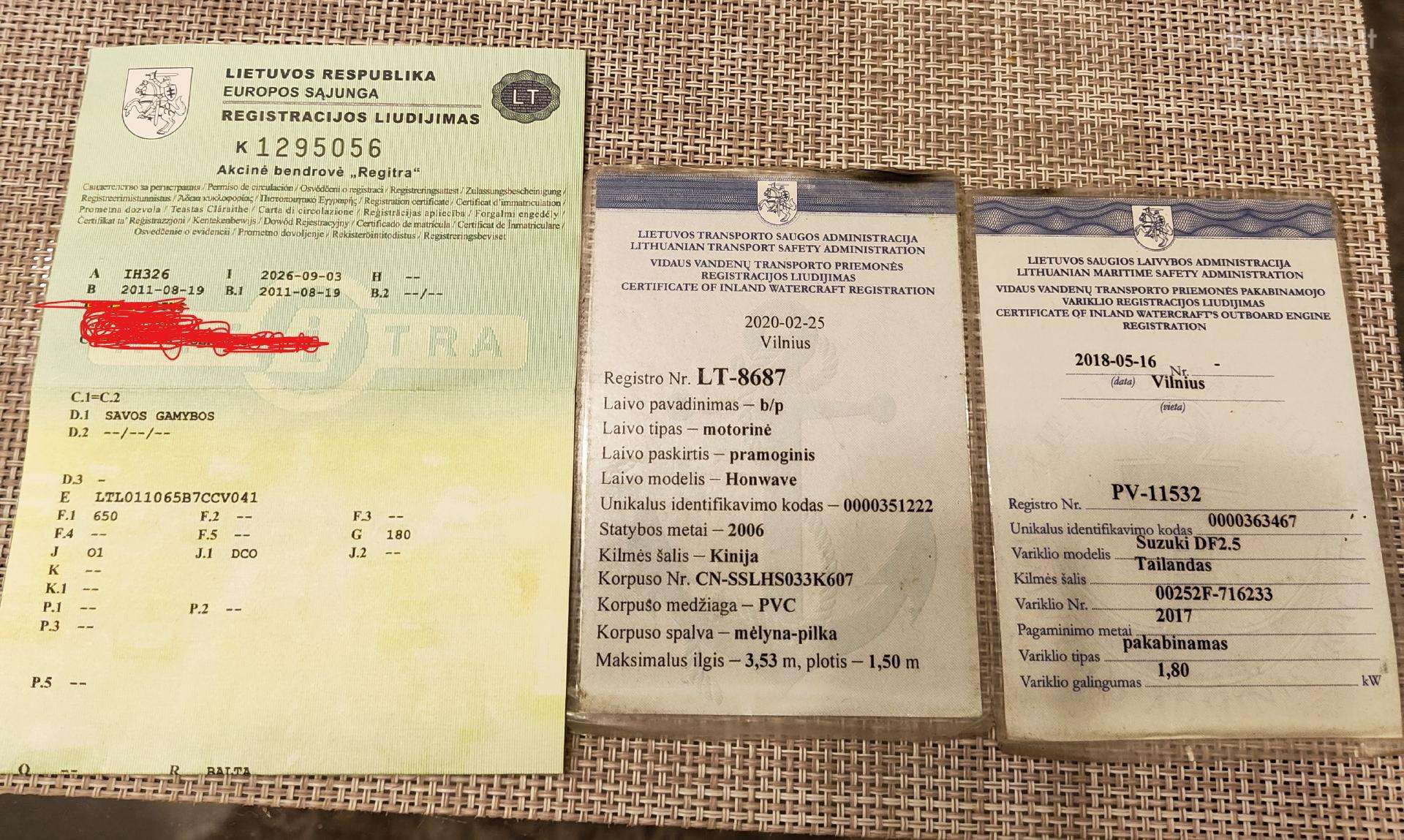 Honda, pripučiamos valtys