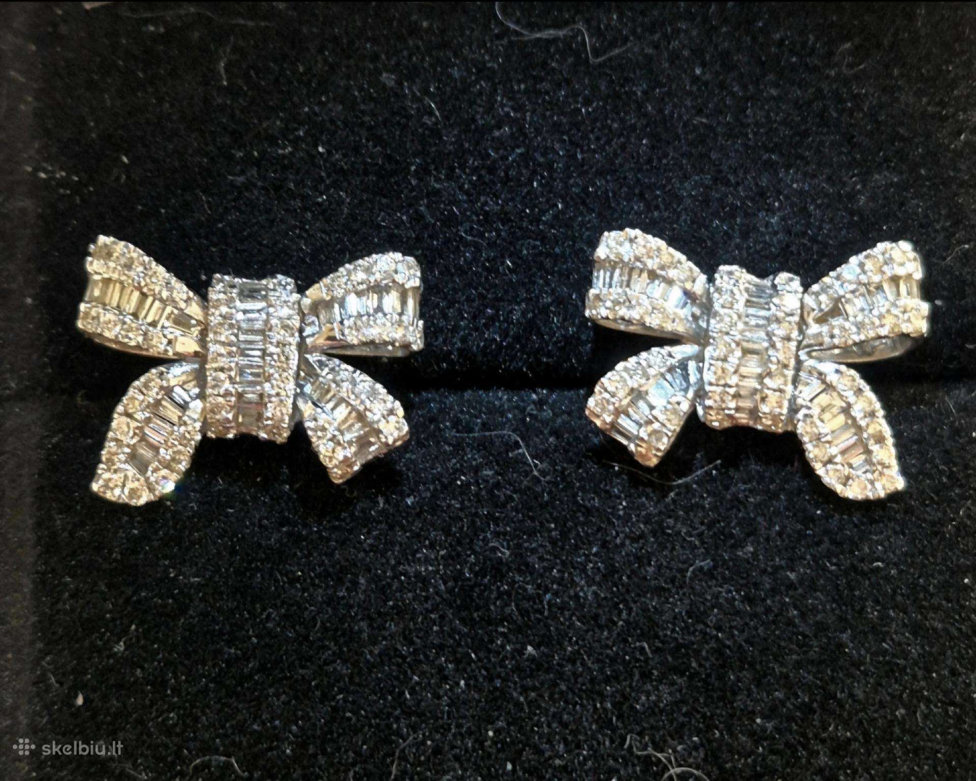 Auskarai, 1 ct. briliantų, 750 auksas