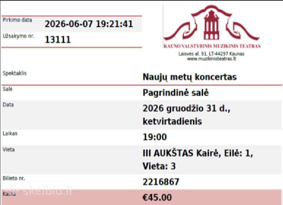 Naujų Metų Kncert. Kaunas, Muzikinis teatras