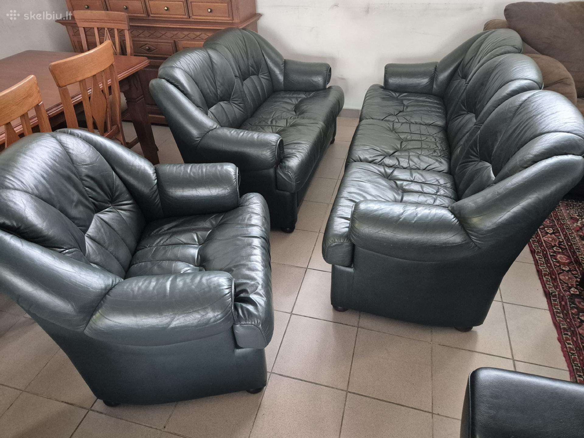 Natūralios odos komplektas 3+2+1