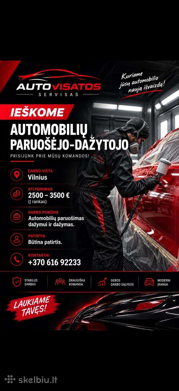 Ieško Automobilių Paruošėjo–dažytojo!