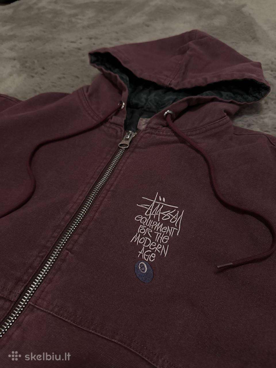 Bordo striukė su gobtuvu, M dydis Stussy
