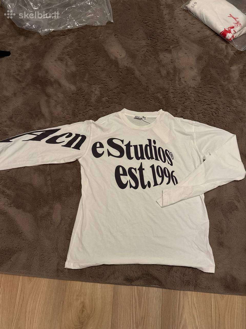 Acne studios balti longsleeve marškinėliai